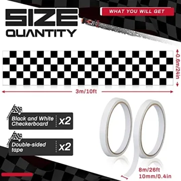 Racing Theme Aisle Runner - Checkered Polyester, 2 Pieces