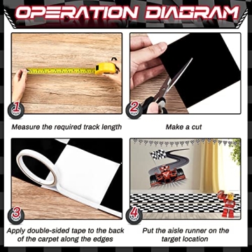 Racing Theme Aisle Runner - Checkered Polyester, 2 Pieces