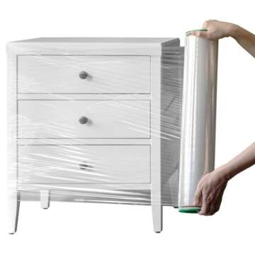 Duck Brand Stretch Wrap With Handle, 20 Inch x 1000 Feet, Clear, Single Roll