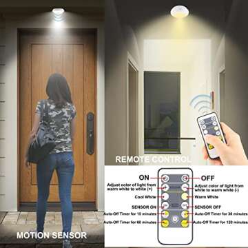 BIGMONAT Wireless Motion Sensor Shower Light Remote Controlled