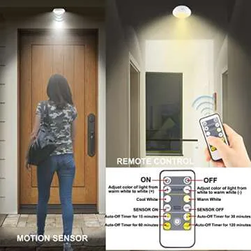 BIGMONAT Wireless Motion Sensor Shower Light Remote Controlled