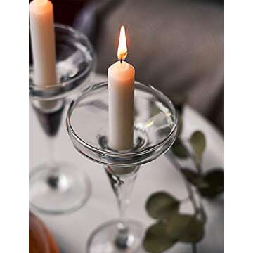 Emergency Candles - 24 Pack White Short Taper Candles - Unscented - Emergency Candles for Home and Emergency Kit