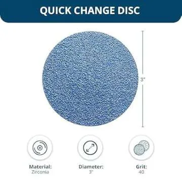 Benchmark Abrasives 3 Inch Sanding Discs Quick Change Zirconia - Sanding Discs Drill & Die Grinder Sanding Disc for Deburring Polishing Rust Remover for Metal Paint Stripper (25 Pack) - 40 Grit