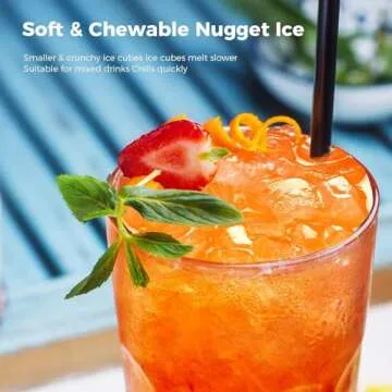 AGLUCKY Portable Nugget Ice Maker - 35lbs Daily Production