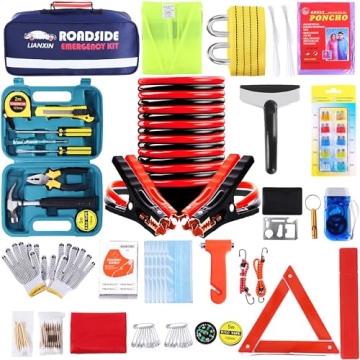 LIANXIN 142-Piece Emergency Car Kit - Roadside Safety