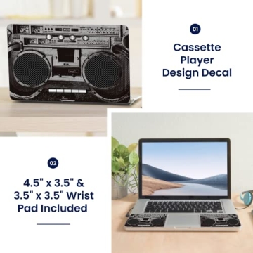 LSS 15 15.6 Inches Laptop Notebook Skin Sticker with 2 Wrist Pads - Reusable Cover Protector Vinyl S...