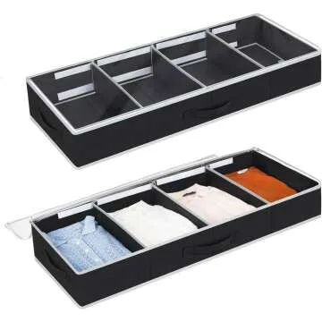 Under Bed Storage Organizer with Adjustable Dividers
