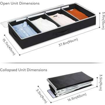 Under Bed Storage Organizer with Adjustable Dividers