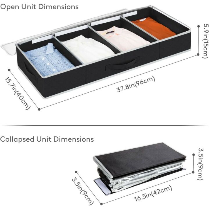 Under Bed Storage Organizer with Adjustable Dividers