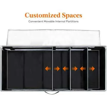 Under Bed Storage Organizer with Adjustable Dividers