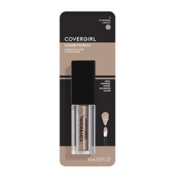 COVERGIRL Exhibitionist Liquid Glitter Eyeshadow, Shimmer Eyeshadow, 0.13 Fl Oz ,Eyeshadow, Eyeshadow Makeup, Liquid Eyeshadow, Smooth, Lightweight, Quick Dry