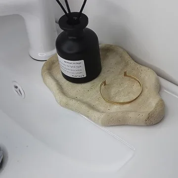 Natural Travertine Cloud Tray for Jewelry and Keys