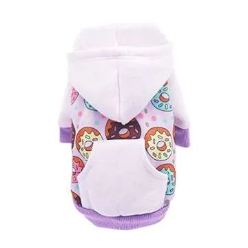Purple Puppy Dog Hoodies for Small Medium Dogs,Christmas Hooded Sweatshirt Hoodies with Pocket Pet Cat Hoody Clothes Sweaters Fleece Coat Hoodies Dog Costume Winter