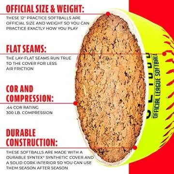 Franklin Sports Official Size Softballs - 12" Fastpitch Practice Great for + Training Weight 4 Pack