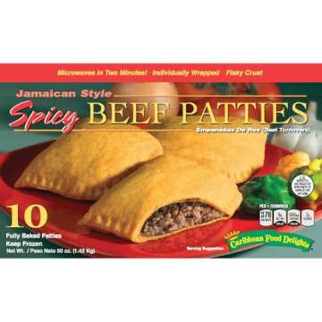 Jamaican Style Patties, Baked (Spicy), individually Wrapped Patties (10)