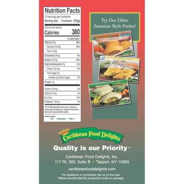 Jamaican Style Patties, Baked (Spicy), individually Wrapped Patties (10)