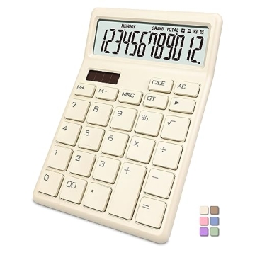 Exlliy Standard Calculator - 12 Digit, Ergonomic Design, Perfect for Home and School Use