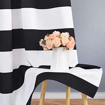 VERTKREA Chic Stripe Window Curtains Set of 2 Panels