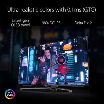 ASUS ROG Swift 47.5” 4K OLED Gaming Monitor (PG48UQ)- UHD (3840 x 2160), 138Hz, 0.1ms, HDMI 2.1, True 10 bit, DCI-P3 98%, G-SYNC Compatible, DisplayPort, USB, Console Ready, Remote Control, Anti-Glare