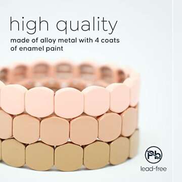 Cedar and Ink Stackable Bracelets, Tile Bracelets for Women, Stackable Enamel Bracelets, Enamel Bangle Bracelet, Gifts for Women - Pink Camo