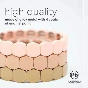 Cedar and Ink Stackable Bracelets, Tile Bracelets for Women, Stackable Enamel Bracelets, Enamel Bangle Bracelet, Gifts for Women - Pink Camo