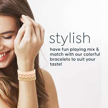 Cedar and Ink Stackable Bracelets, Tile Bracelets for Women, Stackable Enamel Bracelets, Enamel Bangle Bracelet, Gifts for Women - Pink Camo