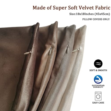 Soft Velvet Neutral Pillow Covers Set of 4 for Decor