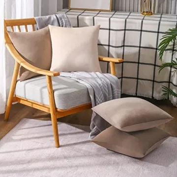 Soft Velvet Neutral Pillow Covers Set of 4 for Decor