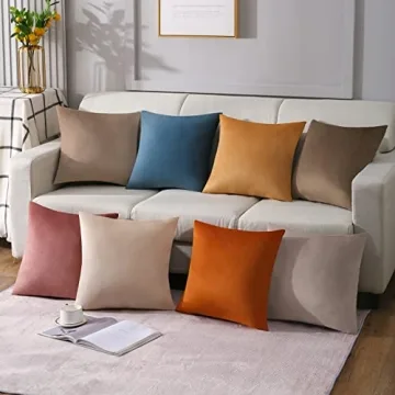 Soft Velvet Neutral Pillow Covers Set of 4 for Decor