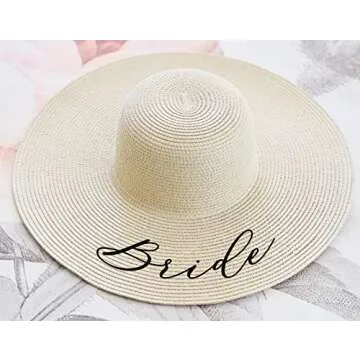 ModParty Women's Beach Floppy Sun Hat for Bride, Bridal Shower Gift, Bachelorette Party Tan