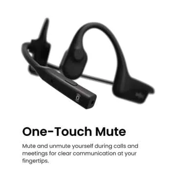 SHOKZ OpenComm2 - Open-Ear Bone Conduction Headphones, Wireless Bluetooth Computer Headsets with Noise Canceling Mic and Mute Button for Work, Call, Meeting, 16 Hours Talk Time for Mobile & PC, Black