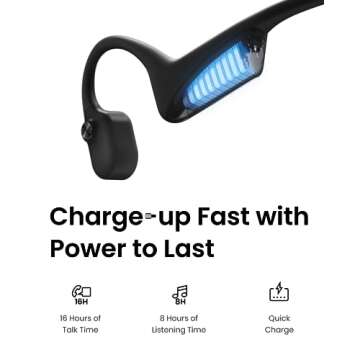 SHOKZ OpenComm2 - Open-Ear Bone Conduction Headphones, Wireless Bluetooth Computer Headsets with Noise Canceling Mic and Mute Button for Work, Call, Meeting, 16 Hours Talk Time for Mobile & PC, Black