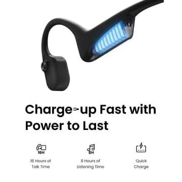 SHOKZ OpenComm2 - Open-Ear Bone Conduction Headphones, Wireless Bluetooth Computer Headsets with Noise Canceling Mic and Mute Button for Work, Call, Meeting, 16 Hours Talk Time for Mobile & PC, Black