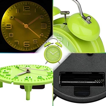 Peakeep Loud Alarm Clock for Heavy Sleepers - Vintage Style