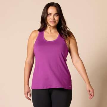 Amazon Essentials Women's Tech Stretch Racerback Tank Top (Available in Plus Size), Pack of 2, Fuchsia/Navy, Medium