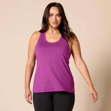 Amazon Essentials Women's Tech Stretch Racerback Tank Top (Available in Plus Size), Pack of 2, Fuchsia/Navy, Medium