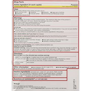 Tylenol Pain Reliever and Fever Reducer, 100 Count - Fast and Effective Relief from Pains and Fever