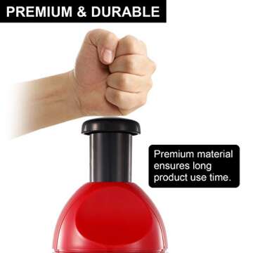 Geedel Food Chopper, Easy to Clean Manual Hand Vegetable Chopper Dicer, Dishwasher Safe Slap Onion Chopper for Veggies Onions Garlic Nuts Salads Red