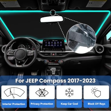 Custom-Fit PAIMOHO Sun Shade for Jeep Compass 2017-2023: UV Protection & Interior Defense