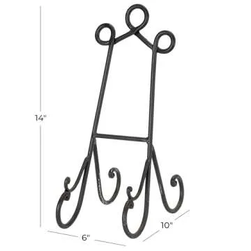 Deco 79 Black Metal Tabletop Display Easel 6x10x14