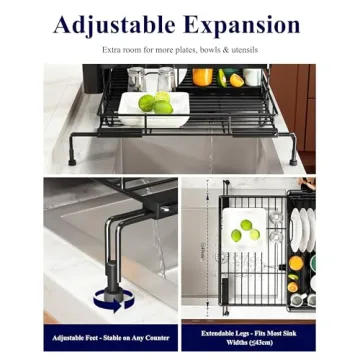 Kitsure Extendable Dish Drying Rack for Modern Kitchens