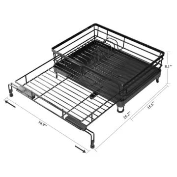 Kitsure Extendable Dish Drying Rack for Modern Kitchens