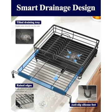 Kitsure Extendable Dish Drying Rack for Modern Kitchens