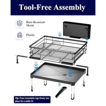 Kitsure Extendable Dish Drying Rack for Modern Kitchens