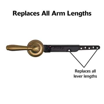 Korky 6091AM StrongARM Metal Tank Lever, Universal to Fit Front Angled Side Left and Right Mount Toilets, Brushed Bronze, Faucet Style