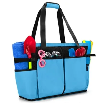 Fasrom Extra Large Mesh Beach Bag with Zipper Bottom for Beach or Pool