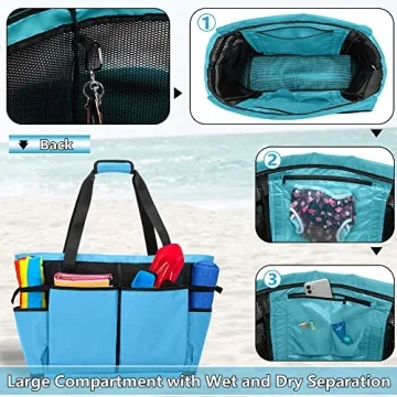 Fasrom Extra Large Mesh Beach Bag for Any Pool Trip