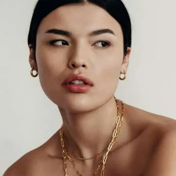 14k Gold Plated Thick Gold Hoop Earrings Lightweight Hollow Tube Earings for Women Hypoallergenic Chunky Gold Hoop Earrings 25mm