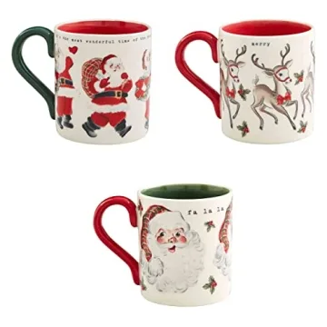 Mud Pie Vintage Christmas Mug for Holiday Cheer
