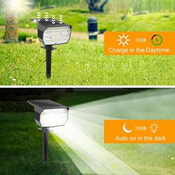ZEEQII 46 LED Solar Spot Lights for Outdoor Use